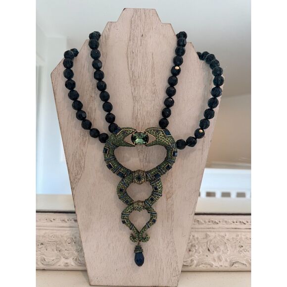 Heidi Daus Snake Spellbinding Crystal Double Strand Serpent Necklace Rare!! - Picture 1 of 6